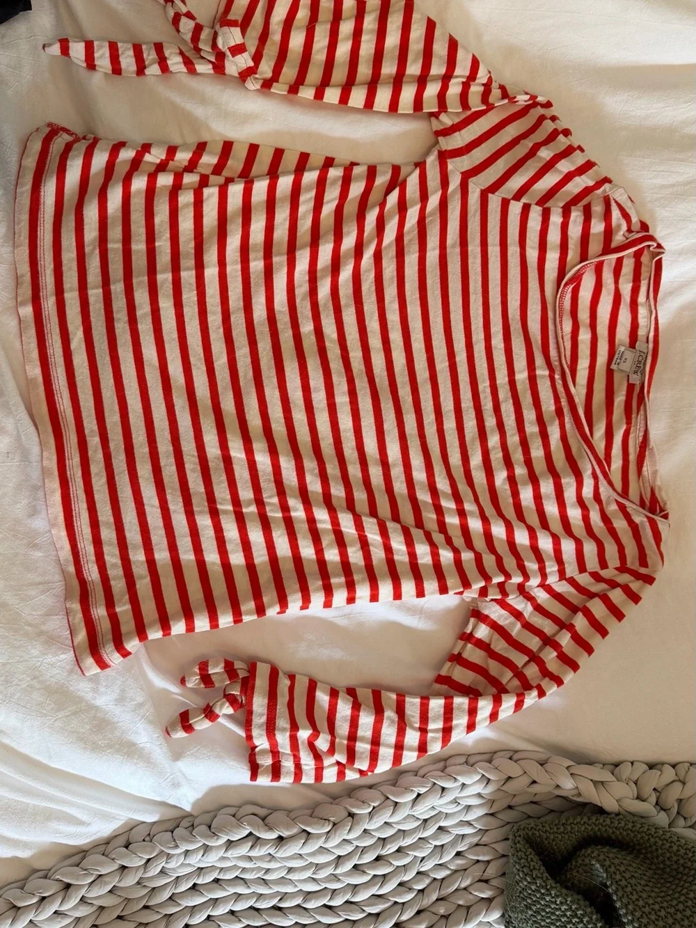 J. Crew Red and White Striped Top